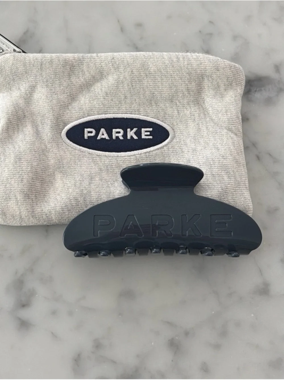 NEW PARKE Claw Clip and Zipper Pouch in Washed Indigo